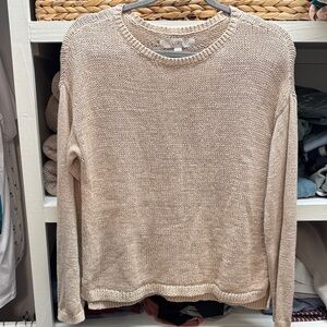 LOFT Women's Tan Crew Neck Sweater